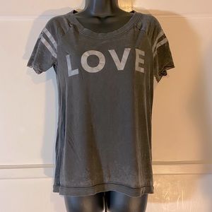 Chaser Black Vintage Washed LOVE Graphic Tee S NWT